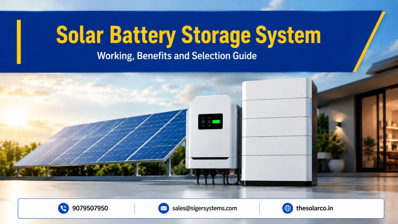 Solar Battery Storage System: Working, Benefits and Selection Guide