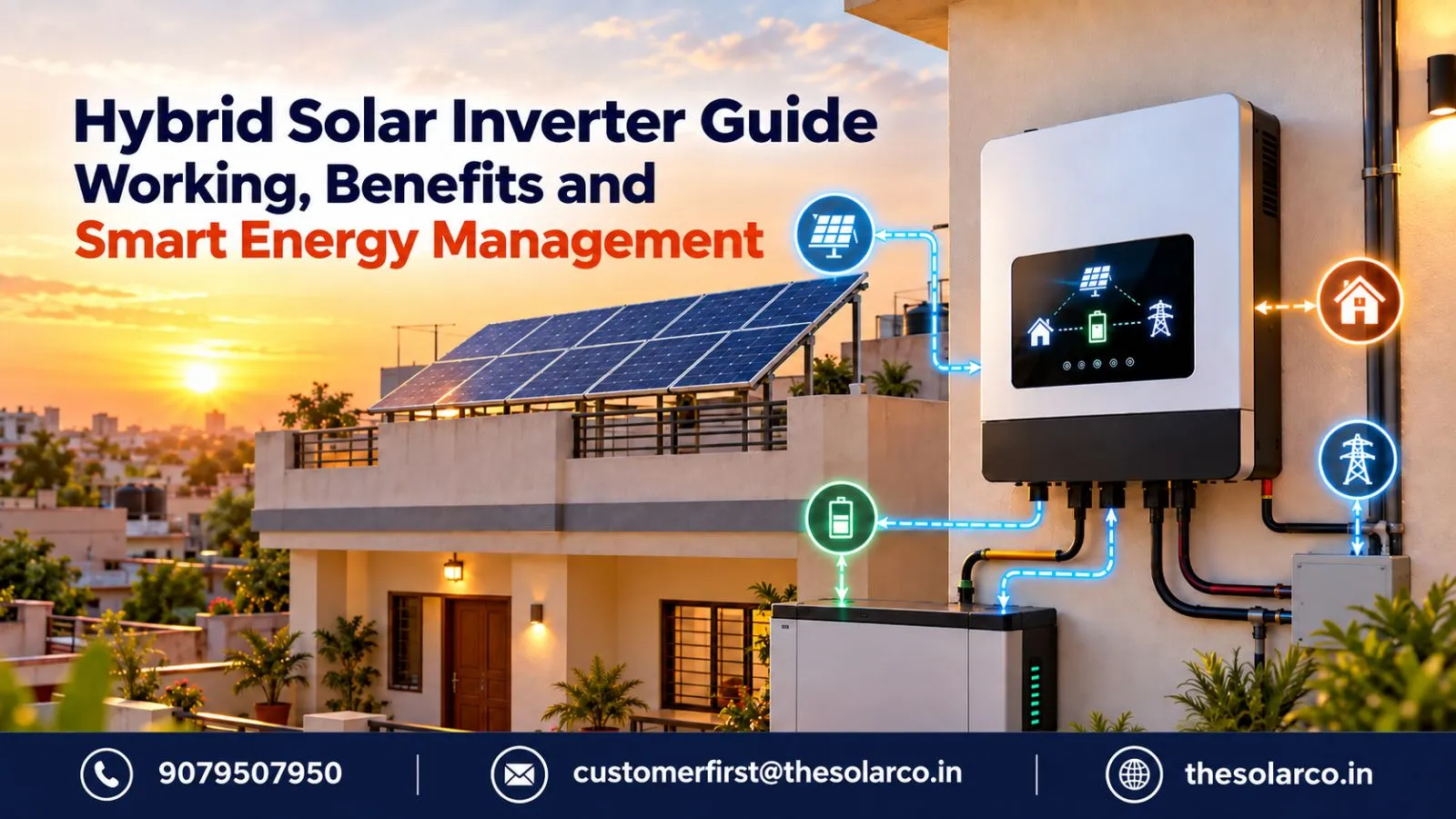 Hybrid Solar Inverter Guide: Working, Benefits and Smart Energy Management